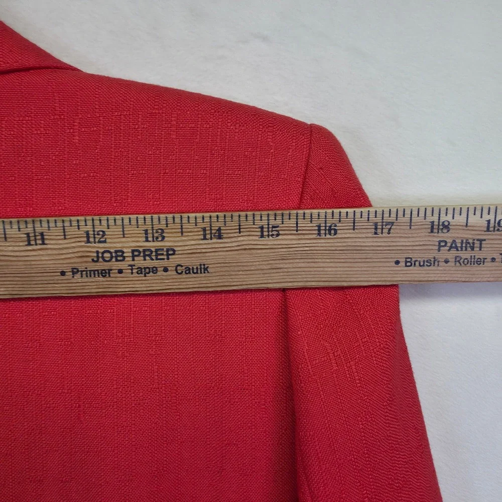 Atrium Skirt Suit Set‎ Women 8P Red Double Breasted Blazer Tweed Classic Office